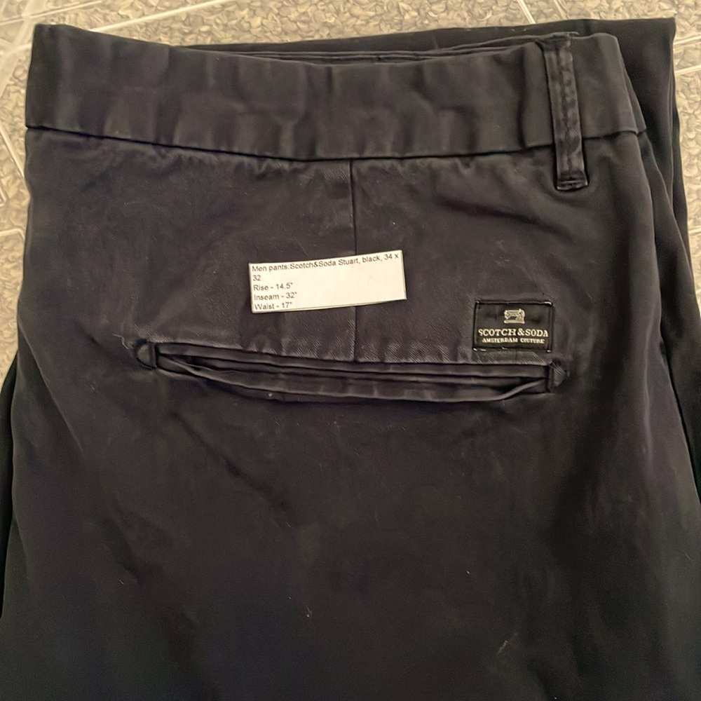 Scotch & Soda Stuart Black - 14.5”rise, 32”inseam, 17”waist